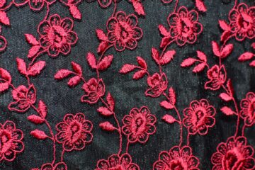 floral ornament on black cloth