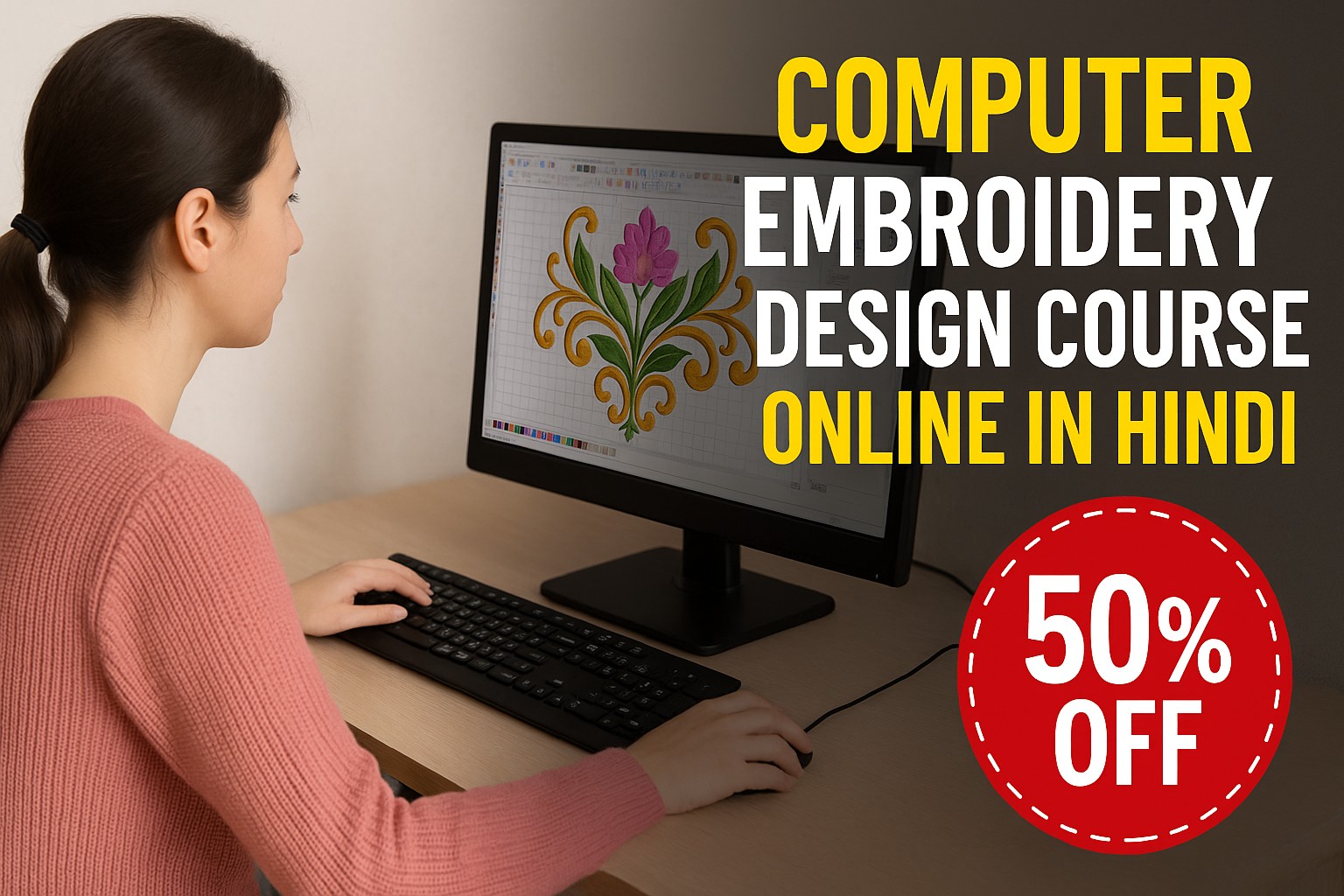 computer embroidery design course Online in hindi
